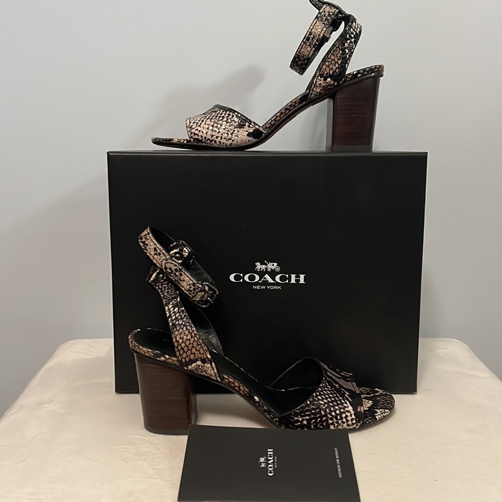 Coach Pipher Python/Anaconda Women’s Chunky Heels - image 1